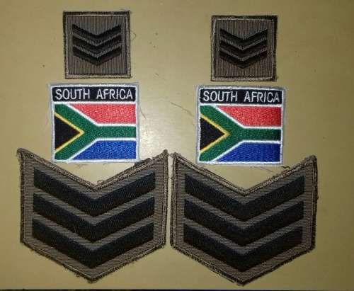 SANDF ... sergeant rank never used ... as new 100% Genuine items (Camo 2000)