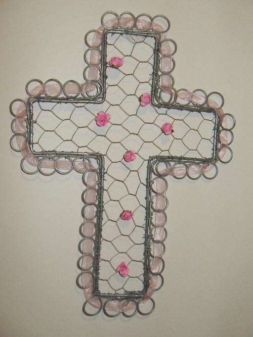 WIre Cross decorated