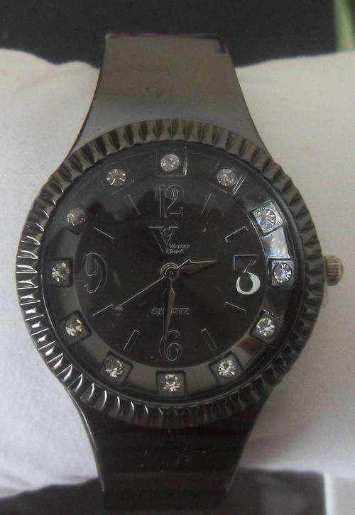 Black chrome womens watch