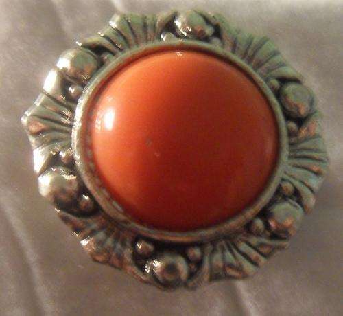 Ring with orange stone - Size ajustable