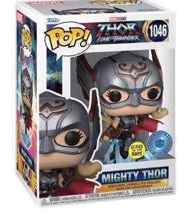 MIGHTY THOR FUNKO POP! THOR LOVE AND THUNDER! GLOWS IN THE DARK, POP IN A BOX EXCLUSIVE!