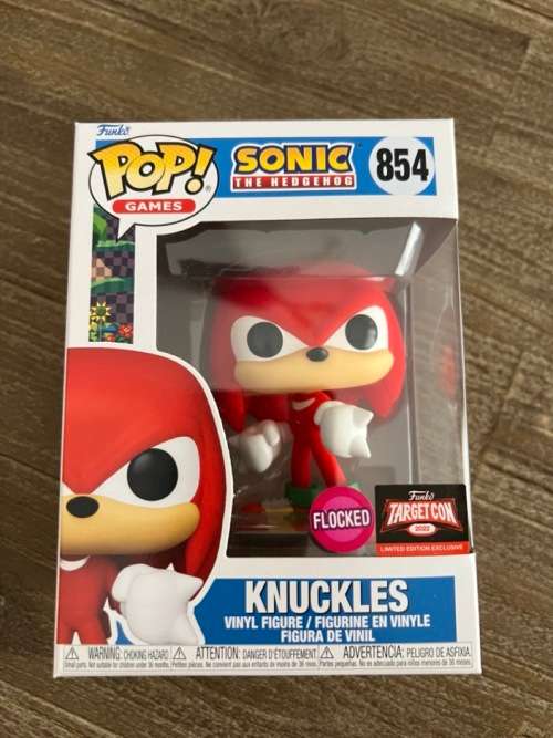 KNUCKLES!!SONIC!!FUNKO. POP!! TARGET CON EXCL!! FLOCKED