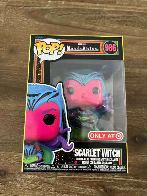 SCARLET WITCH!!WANDAVISION!!FUNKO POP!! TARGET EXCL!! BLACKLIGHT