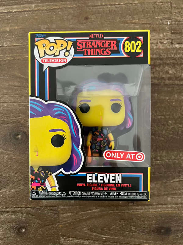 ELEVEN!!STRANGER THINGS!!FUNKO POP!! TARGET EXCLUSIVE!!BLACK LIGHT!!