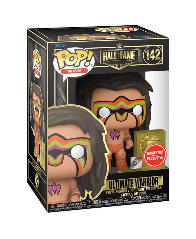 ULTIMATE WARRIOR!!WWE!!FUNKO POP!! GAMESTOP EXCLUSIVE!! POP& PIN!!