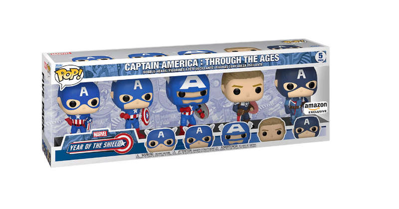 CAPTAIN AMERICA!!CAPTAIN AMERICA!!FUNKO POP!! 5 PACK !! AMAZON EXCLUSIVE!!