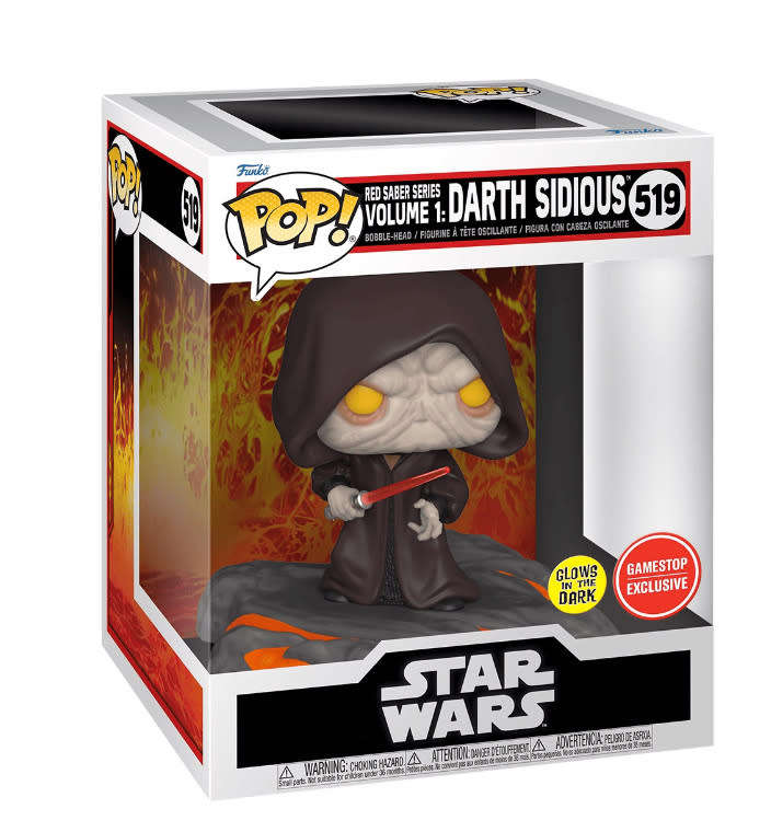 DARTH SIDIOUS!!STAR WARS!!FUNKO POP!!DELUXE!! GAMESTOP EXCLUSIVE!! GITD!!