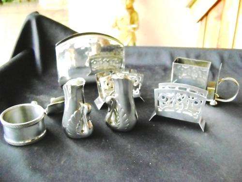 ASSORTMENT OF SMALL STANDS AND HOLDERS AND SWAN SALT AND PEPPER SET