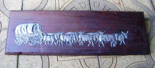 SILVER ON BRASS OX-WAGON PLAGUE