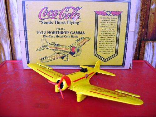 VINTAGE BOXED COCA-COLA DIE CAST  METAL AEROPLANE BY ERTL USA