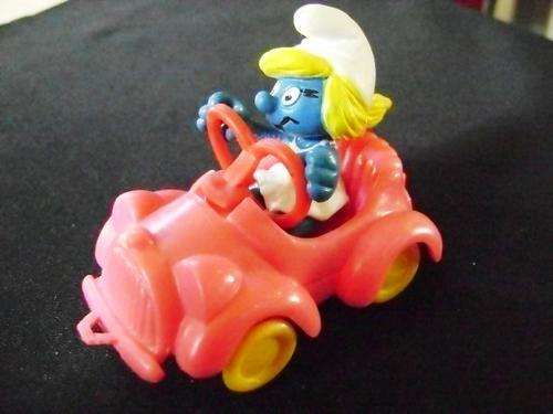 VINTAGEGE 1979 PEYO SCHLEIGH GERMANY DEEP PINK BUGGY SMURFETTE