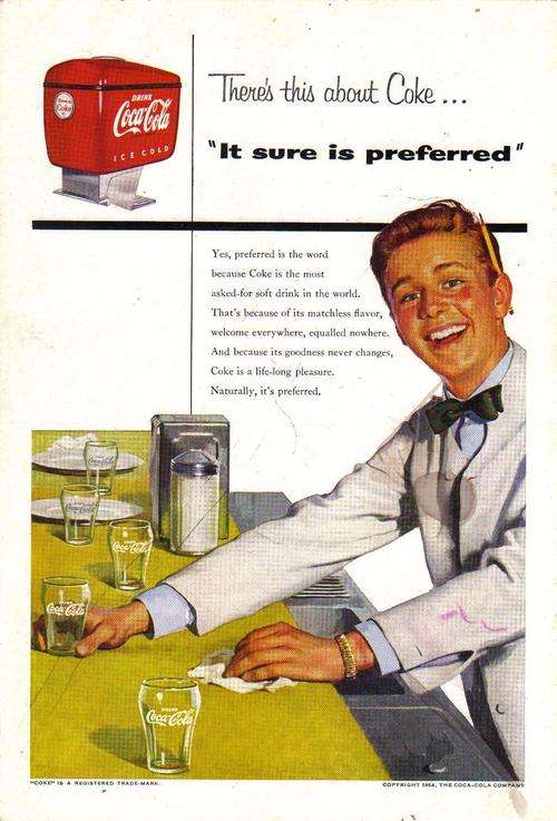 ORIGINAL 1954 COCA-COLA ADVERTISEMENT 255 X 175 MM