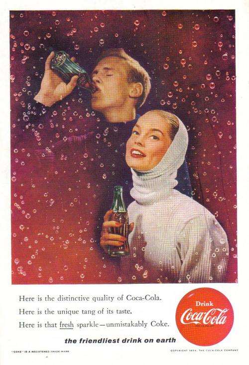 ORIGINAL 1956 COCA-COLA ADVERTISEMENT 255 X 175 MM