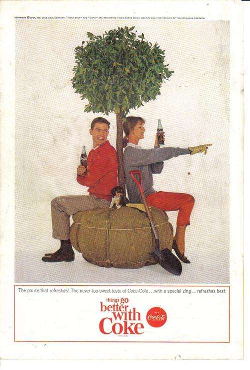 1964 ORIGINAL COCA-COLA ADVERTISEMENT 255 X 175 MM