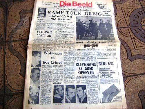 1969 BEELD NEWSPAPER, RUGBY TOUR,CHRIS BARNARD, SA TV, MANDELA, DIE AFRIKANER, BRIGITTE BARDOT