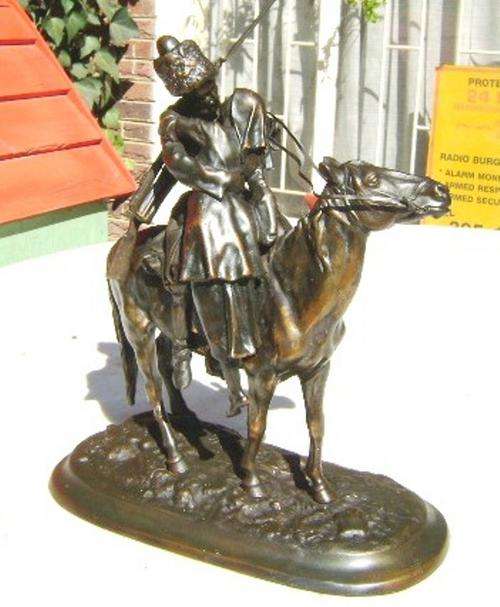 ANTIQUE RUSSIAN CAST IRON BRONZE "THE FAREWELL"