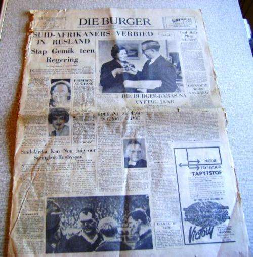 1965 DIE BURGER NEWSPAPER  SEE PHOTOS BELOW FOR COVERAGE.