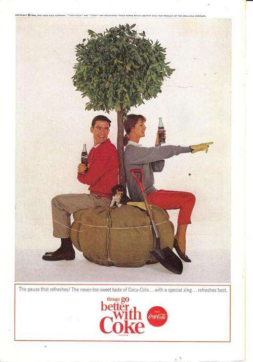 1964 GREAT OLD COCA-COLA AD TO FRAME FOR YOUR COLLECTION.250 X170MM