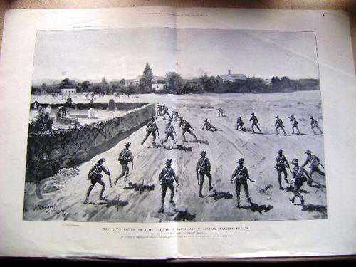 ORIGINAL LONDON NEWS DOUBLE PAGE PRINT BOER WAR "CAPTURE OF JACOBSDAL"