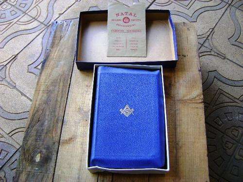 RARE 1951 LEATHER BOUND MASONIC PRESENTATION BIBLE EXTENSIVELY SIGNED
