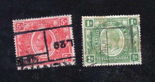 RARE KENYA AND UGANDA EDWARD 1/- AND 5/- STAMPS