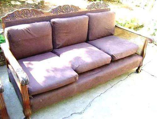 SOLID OAK BALL AND CLAW 3 SEATER COUCH