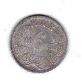 1895 ZAR KRUGER 6 PENCE SILVER COIN