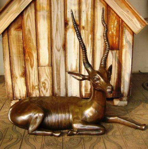 BEAUTIFUL BRONZE HOLLOW CAST  BLACKBUCK