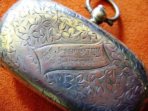 ANTIQUE 1904 SOVEREIGN AND HALF SOVEREIGN  STERLING SILVER WALLET