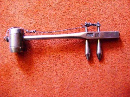 ANTIQUE ERHU 2 STRING MINIATURE INSTRUMENT BY SILVER MAKER LUEN HING 1910