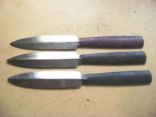 RARE SET OF 3 'THE EYE' CARL SCHLIEPER SOLINGEN GERMANY BOOT THROWING KNIVES