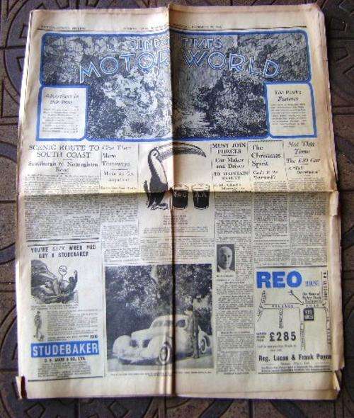 SUNDAY TIMES JHB TVL. DECEMBER 29 , 1935 MOTOR WORLD