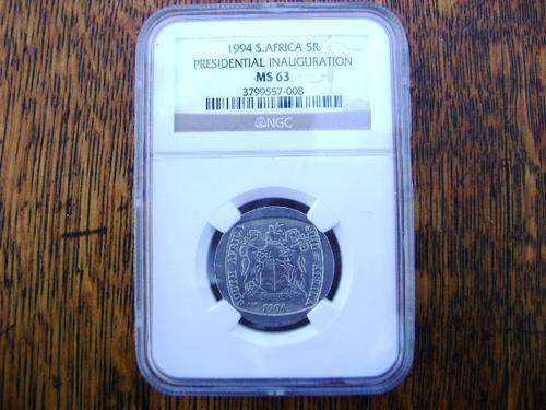 1994 MANDELA  MS 63 INAUGURATION COIN NGC