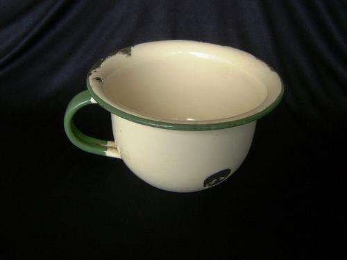 TINY VINTAGE ENAMEL CHAMBER POT