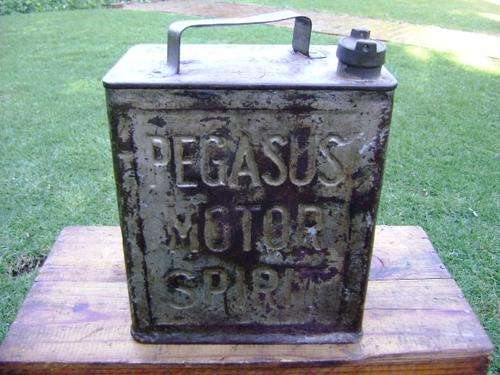 VINTAGE EMBOSSED PEGASUS MOTOR SPIRIT 2 GALLON CAN