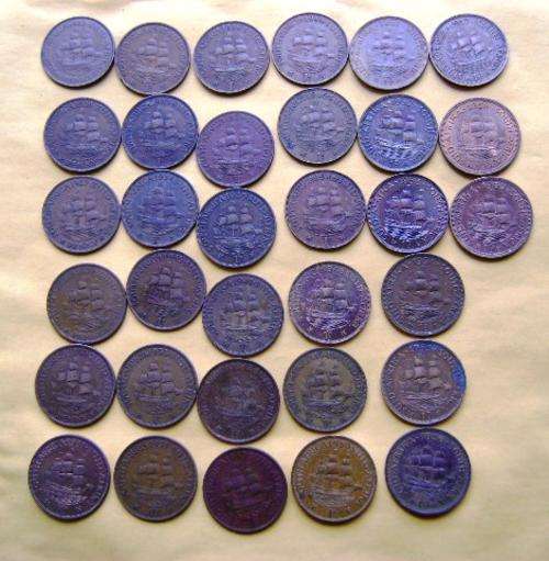 NEAR FULL SET OF SAU PENNIES  MISSING 24, 28, 47 and 59