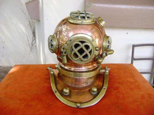 VINTAGE COPPER AND BRASS DIVER'S HELMET
