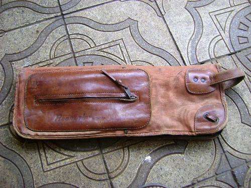 VINTAGE DRUM STICKS IN CANVAS AND LEATHER CASE