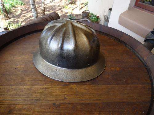 VERY OLD ALUMINIUM MINERS HELMET