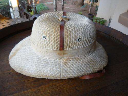 OLD ITALIAN DIAMOND DESIGN STRAW BASE PITH HELMET