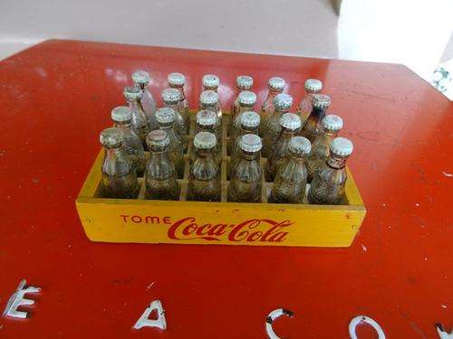 VINTAGE COCA COLA CRATE OF 24 MINIATURES