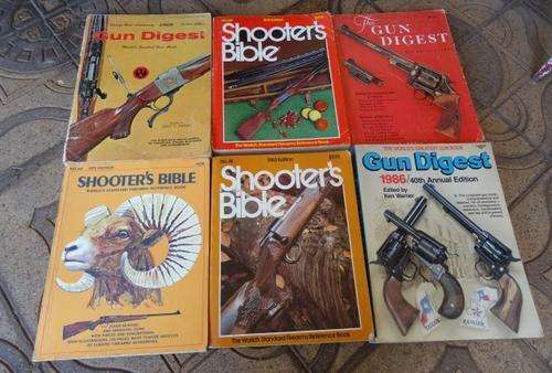 6 x VINTAGE GUN DIGESTS AND SHOOTER BIBLE`S