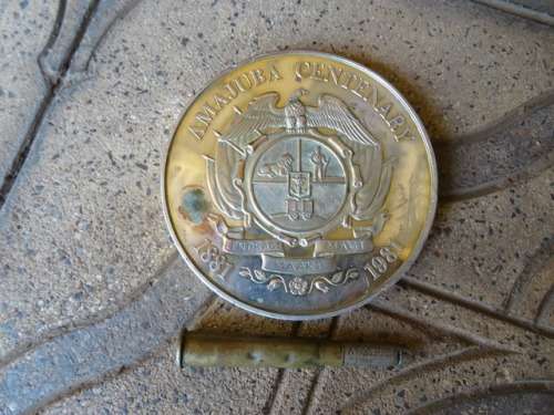 AMAJUBA CENTENARY MEDAL INCLUDING ORIGINAL ENGRAVED ROUND.