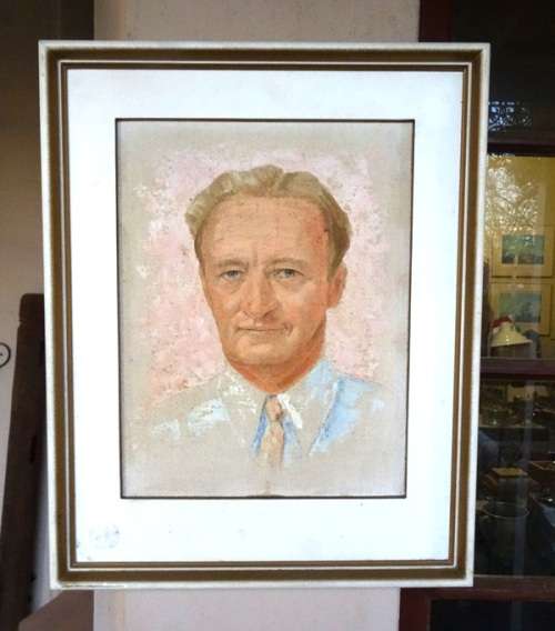 ORIGINAL IAN SMITH RHODESIA PORTRAIT OIL ON BOARD BY K H 1973