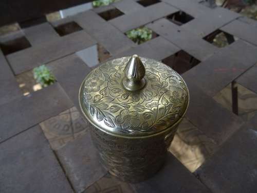SMALL BRITISH INDIA BRASS JAR