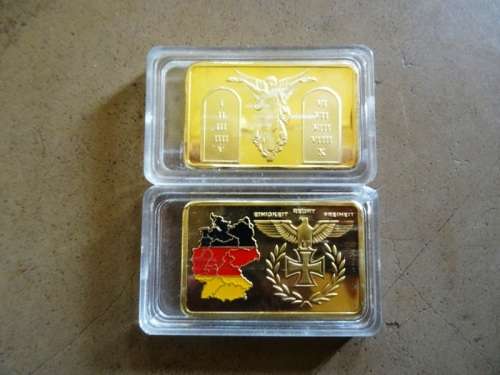 2 X GOLD CLAD 1 OZ BARS