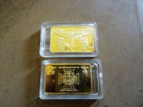2 X GOLD CLAD 1 OZ BARS