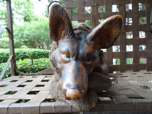 VINTAGE 1950'S RIN TIN TIN GERMAN SHEPHERD RUBBER FACE PUSH DOG