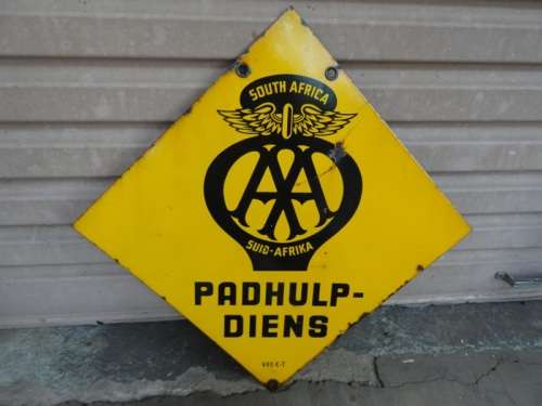 DOUBLE SIDED AA PORCELAIN ENAMEL SIGN