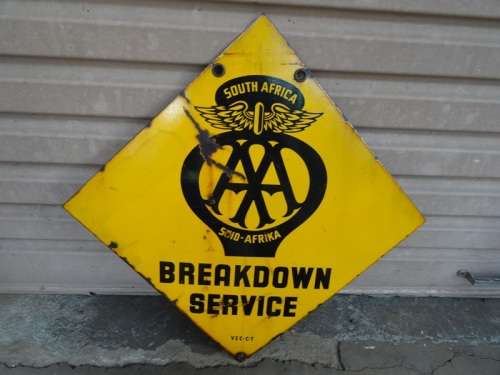 DOUBLE SIDED AA PORCELAIN ENAMEL SIGN